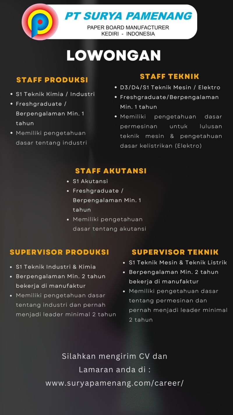 PT SURYA PAMENANG - Layananlokerjatim.com